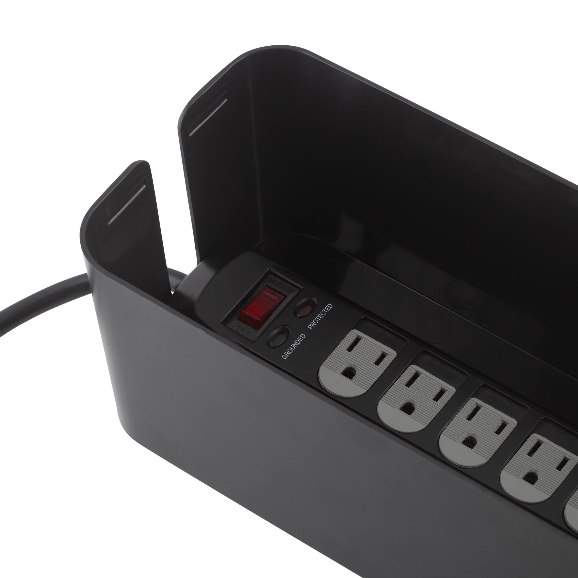 Simplify Black Cable Organizer Boxes, 2ct.